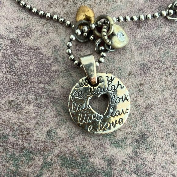 Vintage Brighton Live Laugh Love Charm Necklace - Picture 3 of 5